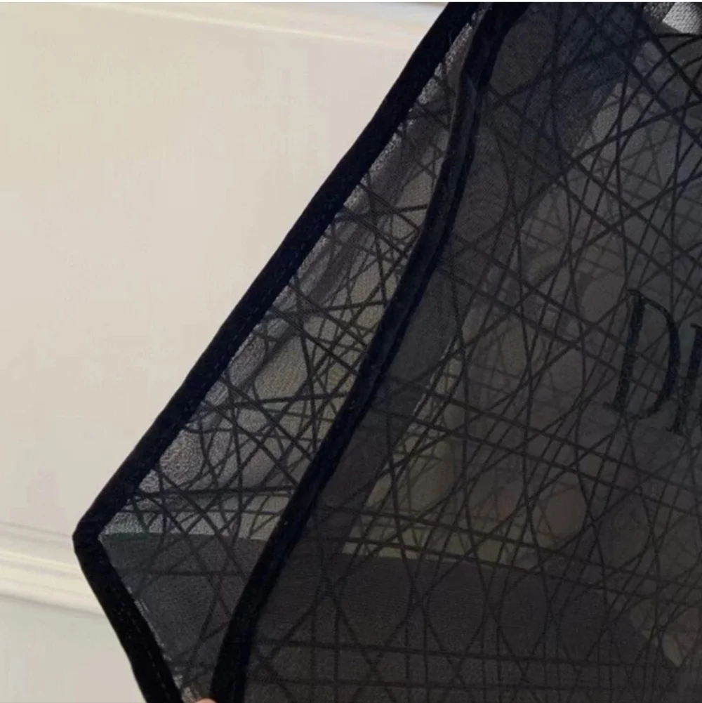 DIOR Black Velvet Mesh Cannage Pattern Tote Bag, GWP, New! - Picture 7 of 9